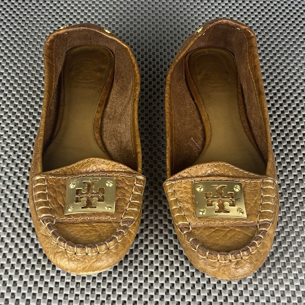 Tory Burch Kendrick Driver Loafers Moccasins Womens 6 M Brown Leather Casual